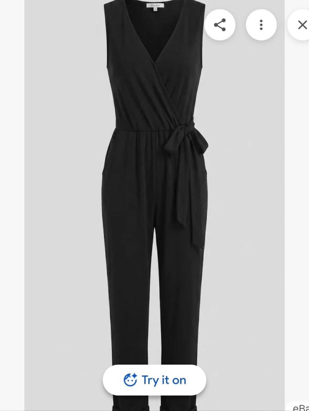 ✨ 4/$15 Black Sleeveless Wrap-Front Jumpsuit